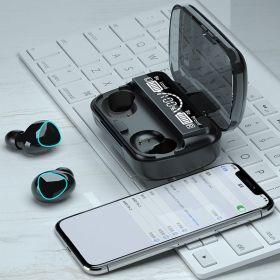 M10 Wireless Earbuds Bluetooth 5.1 Earphones IPX7 Waterproof with LCD Display Charging Case;  9D Noise Reduction;  220H Call Time;  Black