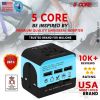 Charger Universal Adapter Multi Outlet Port 3 USB Phone Power All in One Multi Cable Multiple Phone Charge Wall Plug (Blue) 5 Core UTA 3USB BLU