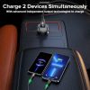QOOVI 42.5W Car Charger PD Fast Charging For iPhone 14 Pro Quick Charge 3.0 Car Phone Charger For Xiaomi Samsung POCO