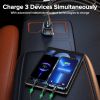 QOOVI 44W Car Charger PD USB Type C 3 Ports Fast Charging USB Quick Charge Phone Charger For iPhone 14 Pro Xiaomi Samsung Huawei