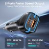 QOOVI 42.5W Car Charger PD Fast Charging For iPhone 14 Pro Quick Charge 3.0 Car Phone Charger For Xiaomi Samsung POCO