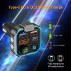 Car LED Wireless 5.0 FM Digital Display Adaptor For Radio Receiver Transmitter; Type-C; PD 20W+ QC 3.0; Fast USB Charging; Handsfree Calling MP3 Audio