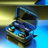 M10 Wireless Earbuds Bluetooth 5.1 Earphones IPX7 Waterproof with LCD Display Charging Case;  9D Noise Reduction;  220H Call Time;  Black