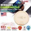 Wireless Fast Charger Pad Qi 15W Boost Charge for iPhone Samsung Slim Wire Less Charging USB-C 2020 White 5 Core cell phone accessories CDKW04 W