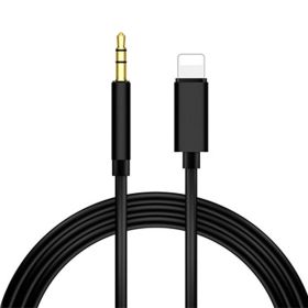 Mobile Phone Audio Cable 35mm Vehicle-mounted Mobile Phone Audio Cable (Option: Black-1 M)