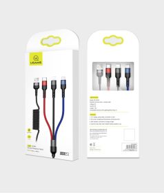 Aluminum Alloy Braided Three-in-one Charging Cable (Option: 1.5M spring model one for fou)