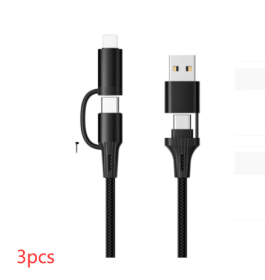 60W Multi-head Multifunctional Charging Cable (Option: Four in one-3PCS)