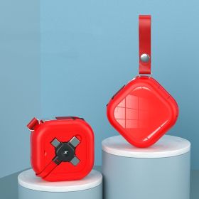 Telescopic 3-in-1 Data Cable Multifunctional Receiver Finger Buckle Bracket Quick Charging Wire (Color: Red)