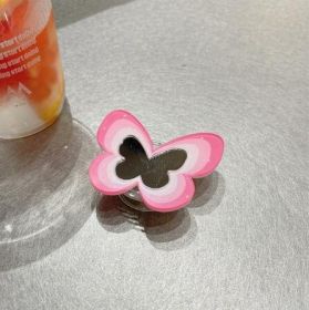 Color Butterfly Stand Silicone Phone Case (Option: Pink bracket-IPhone14Pro max)