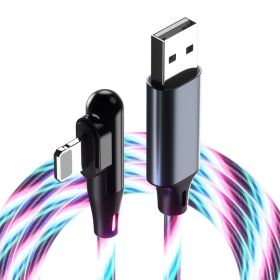 Luminous Elbow Streamer Data Cable Fast Charge (Option: Apple-White hair color)
