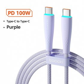 USB Type C To USB C Cable 100W 66W Fast Charging (Option: Purple-1M-100w)