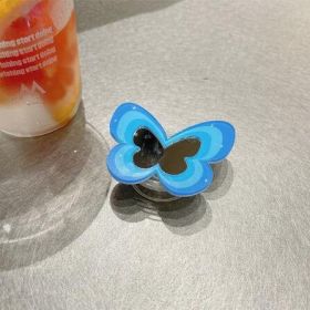 Color Butterfly Stand Silicone Phone Case (Option: Blue bracket-IPhone14Pro max)