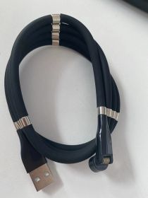 Three In One Data Cable 540 Degree Rotation Spherical Magnetic Charging (Option: Black-One line three heads 0.9m)