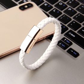 New Bracelet Charger USB Charging Cable Data Charging Cord For IPhone14 13 Max USB C Cable For Phone Micro Cable (Option: White-TYPEC interface-22.5cm)