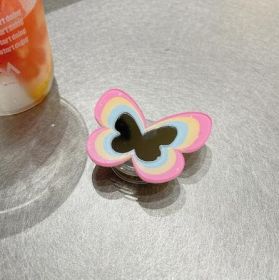 Color Butterfly Stand Silicone Phone Case (Option: Light pink bracket-IPhone14Pro max)
