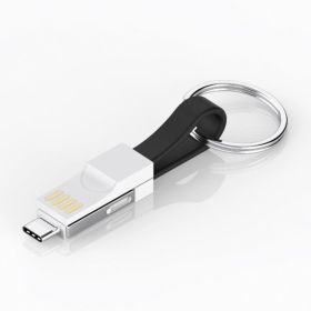 New Micro USB Type-C 3-in-1 Magnet Data Cable (Color: Black)