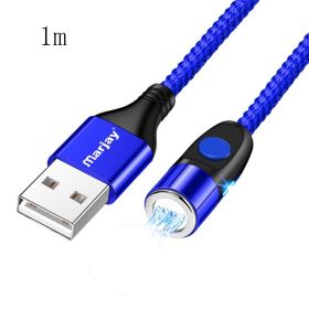 Magnetic Fast Charging Mobile Phone Data Cable Three In One (Option: 1meter blue)