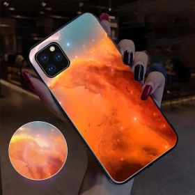 Simplicity And Creativity Luminous Glass Phone Case (Option: Dusk Sea of Clouds-IPhone X)