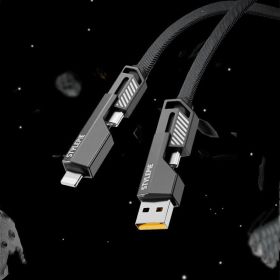 Style Pie Rope Four-in-one Data Cable Type-c (Option: C71L tungsten black)