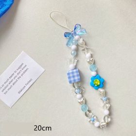 Beaded Flower Mobile Phone Lanyard Jewelry Accessories Hand Rope Lanyard (Color: Blue)