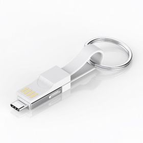 New Micro USB Type-C 3-in-1 Magnet Data Cable (Color: White)