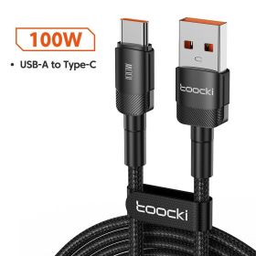 6A Fast Charging Mobile Phone Data Cable (Option: Black-100W data line 0.25m)