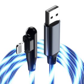 Luminous Elbow Streamer Data Cable Fast Charge (Option: Apple-Blue)