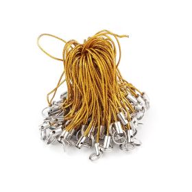 50 Piecespack Diy Colored Braid Double Circle Mobile Phone Sling Multi-color Ornament Toy Phone Case Sling (Option: Gold Cord-50 Piecesbag)