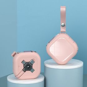 Telescopic 3-in-1 Data Cable Multifunctional Receiver Finger Buckle Bracket Quick Charging Wire (Color: Pink)