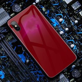 Simplicity And Creativity Luminous Glass Phone Case (Option: Red-IPhone13 pro)