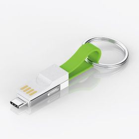 New Micro USB Type-C 3-in-1 Magnet Data Cable (Color: Green)