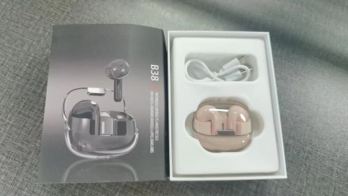 Bluetooth Headset True Wireless Sports Noise Reduction (Option: Pink With Packaging)