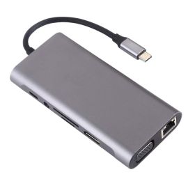 Type-c Docking Station 11-in-one With Hdmi Network Card All-in-one Converter (Option: Gray 11in1)