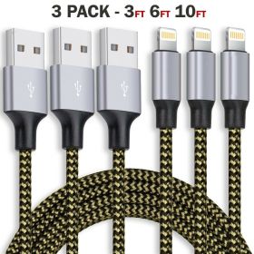 3 Pack Fast Charger USB Cable For IPhone 6 7 8Plus IPhone XR Xs Max 11 12 13 Pro (Option: USB Cable-Multi color)