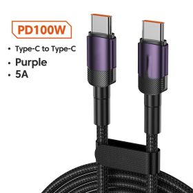 Aluminum Alloy Data Cable PD100W Quick Charge Cable USB Charging Cable (Option: C100W Purple-2M)