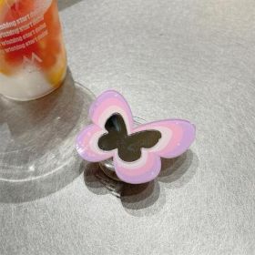 Color Butterfly Stand Silicone Phone Case (Option: Purple bracket-IPhone14Pro max)