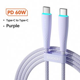 USB Type C To USB C Cable 100W 66W Fast Charging (Option: Purple-1M-60w)