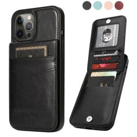 Luxury Leather Cards Wallet Phone Case For IPhone 14 13 12 11 Pro XS Max XR X 8 7 6 6s Plus SE (Color: Green)