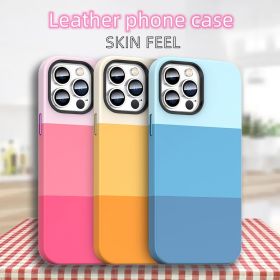 Feel Comfortable Leather Design Phone Case For IPhone 14 14plus 14Pro 14Pro Max 13 13Pro 13Pro Max 12 12Pro 12Pro Max 11 11Pro 11Pro Max (Color: Pink)