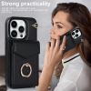 Leather Case With Card Holder; 360Â° Rotation Ring Stand Protective Case Compatible With IPhone 14 IPhone 14 Pro