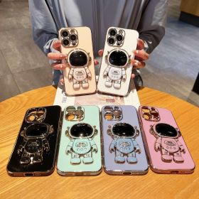 Astronaut Foldable Bracket Phone Case For ; iPhone 11/12 /13/14/Plus/Pro/Pro Max/7/8/XR/XS (Color: White)