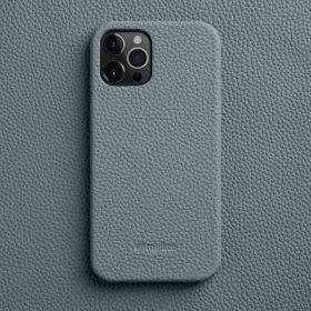 Melkco is suitable for Apple 13ProMax mobile phone case iPhone 14Plus leather 12 min anti slip fall cover (colour: Flax blue)