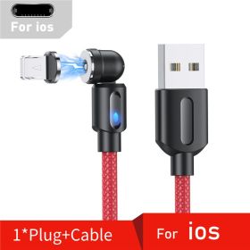 Rotate Magnetic Cable USB Type C Fast Charging Cable For iPhone 11 12 Xiaomi Magnet Charge Micro USB Cable Phone Cord (Color: RED FOR iPhone)