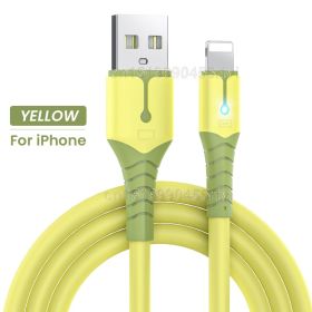 Quick Charge USB Cable For iPhone 14 13 12 11 Pro Max XS 6s 7 8 Plus Origin Mobile Phone Charger Cord Data Charger Wire 1/1.5/2M (Color: Yellow With Light)