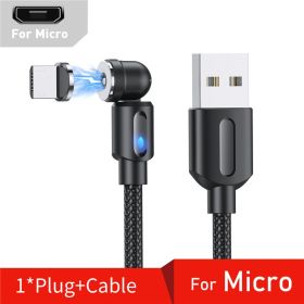 Rotate Magnetic Cable USB Type C Fast Charging Cable For iPhone 11 12 Xiaomi Magnet Charge Micro USB Cable Phone Cord (Color: Black For Micro)
