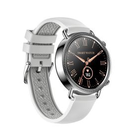 V25 women's smart watch full circle full touch temperature monitoring custom push dial (colour: Grey glue)