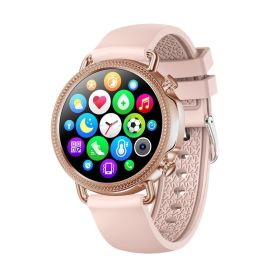 V25 women's smart watch full circle full touch temperature monitoring custom push dial (colour: Powdered gum)