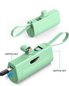 PowerKey â€“ Keychain 2 in 1 Power Bank With Dual Charging Cord (Color: Green)