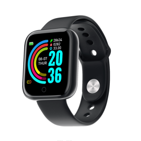 Women Smart Watch Message Reminder Men Smart Wristband Sport Bluetooth Watches Gift (Color: Black)