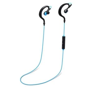 Neckband Earbuds W/Mic Deep Bass HiFi Wireless V4.1 Sport In-Ear Stereo Headphones (Color: Blue)